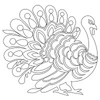 feathered turkey block 001